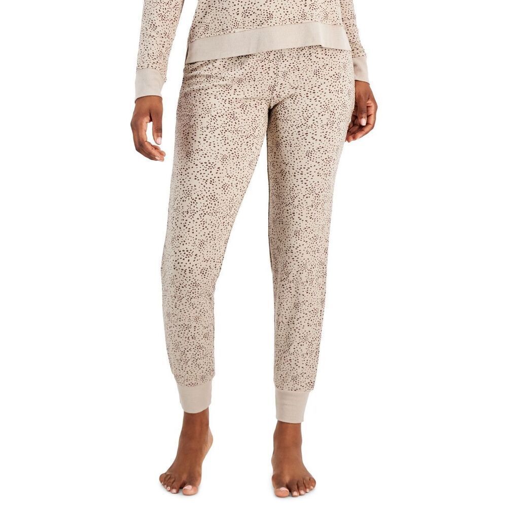 Alfani Women's Printed Jogger Pajama Pants, Spots Sheepskin Size M